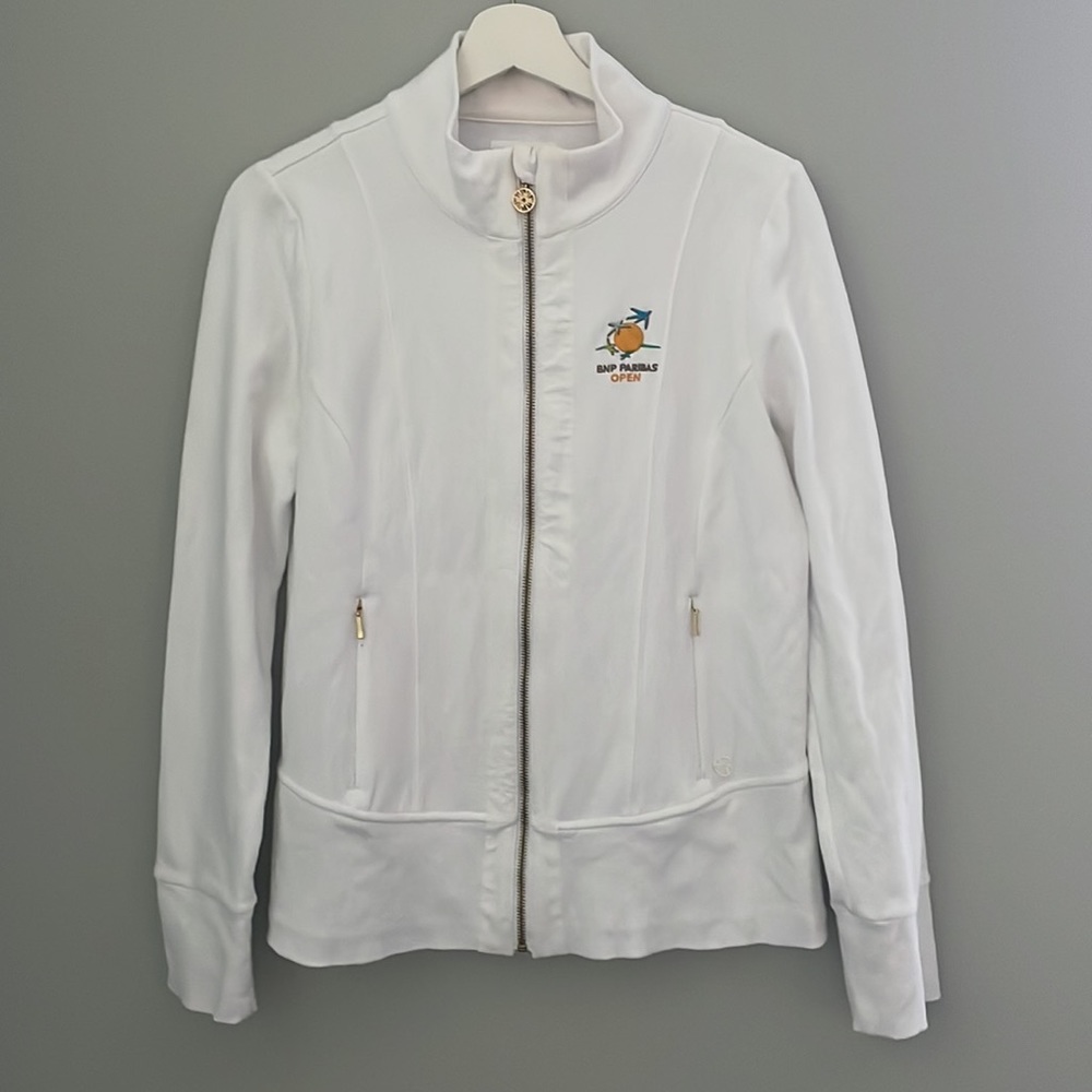 Lilly Pulitzer Luxletic Al Fresco Zip-Up Jacket with BNP Paribas Open Logo